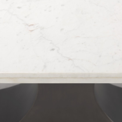 Mercana Maxton Dining Table - White, Metal