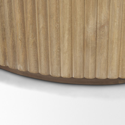 Mercana Terra Fluted Wood 2-Door Accent Cabinet - Light Brown