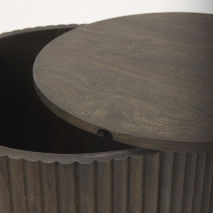 Mercana Terra Round End Table - Dark Brown