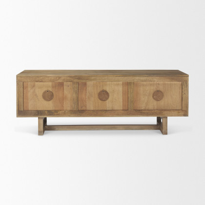 Mercana Grier Media Console with Cane - Light Brown