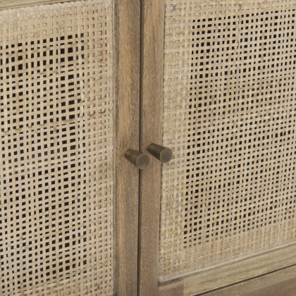 Mercana Grier Media Console with Cane - Light Brown