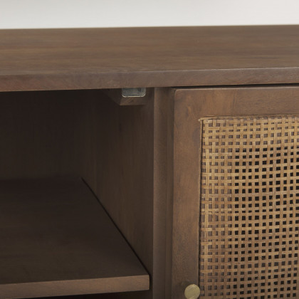 Mercana Grier Media Console with Cane - Brown
