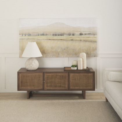 Mercana Grier Media Console with Cane - Brown