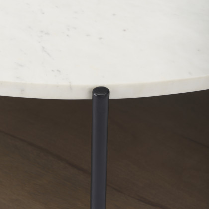 Mercana Larkin Round Coffee Table - White, Wood