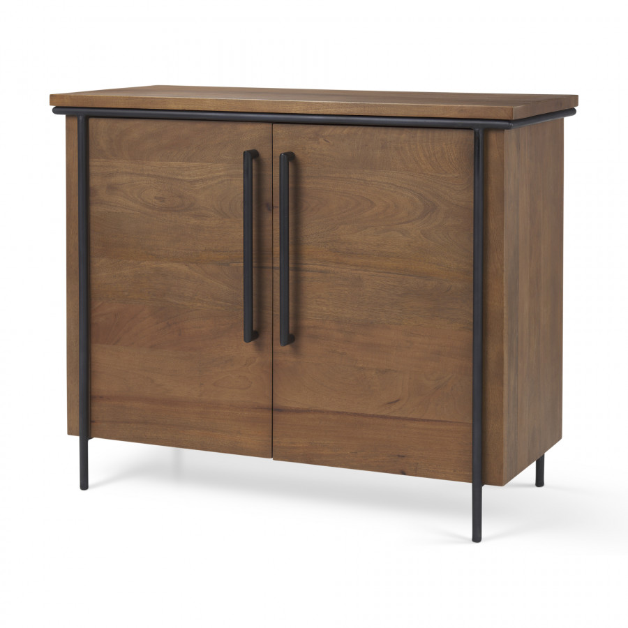 Mercana - Maddox Accent Cabinet in Brown, Iron/Wood