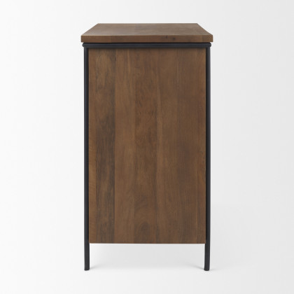 Mercana - Maddox Accent Cabinet in Brown, Iron/Wood