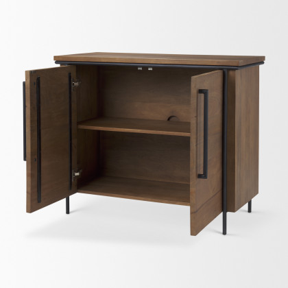 Mercana - Maddox Accent Cabinet in Brown, Iron/Wood