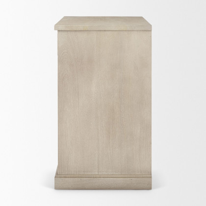 Mercana Braxton Wood with Black Accents 2 Door Accent Cabinet - Beige
