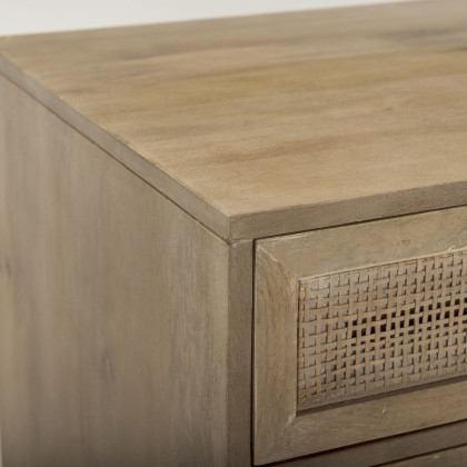 Mercana Grier End Table with Cane - Light Brown