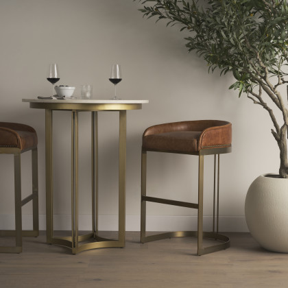 Mercana Tanner Bistro Table - Gold, Metal