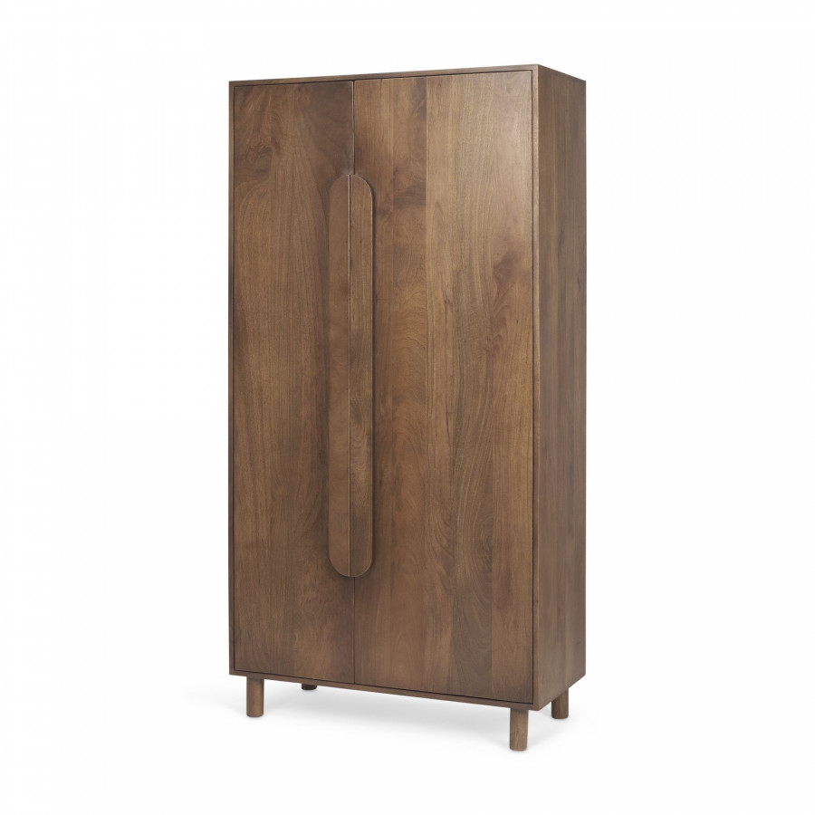 Mercana - Astrid Medium Brown Solid Wood Armoire