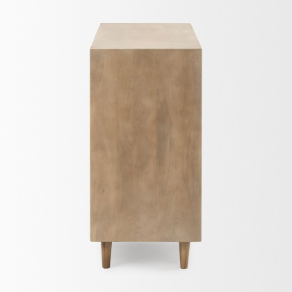 Mercana Tucker Wood with Carved Arch Pattern 2 Door Accent Cabinet - Light Brown