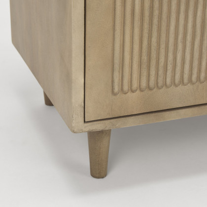 Mercana Tucker Wood with Carved Arch Pattern 2 Door Accent Cabinet - Light Brown
