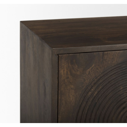 Mercana Tucker Wood with Carved Arch Pattern 2 Door Cabinet - Dark Brown