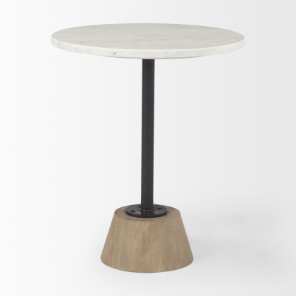 Mercana Maxwell Round End Table - White