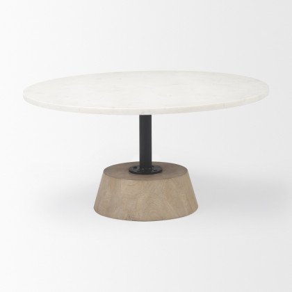 Mercana Maxwell Coffee Table - Black/Brown/White, Stone