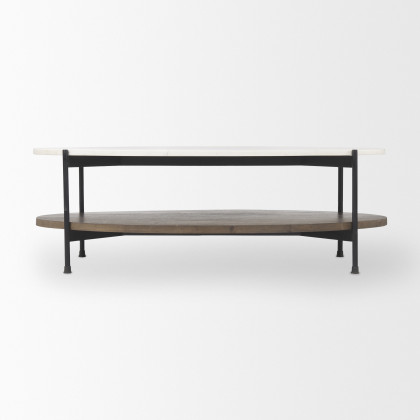 Mercana Larkin Oval Coffee Table - White, Wood