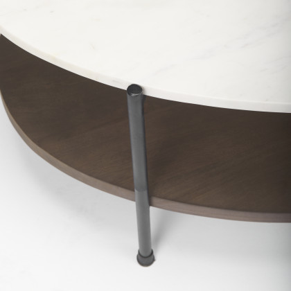 Mercana Larkin Oval Coffee Table - White, Wood