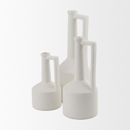 Mercana Burton Medium Ceramic Jug Vase - White