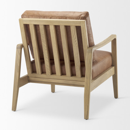 Mercana Raeleigh Leather Accent Chair - Tan, Fabric