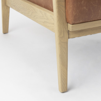 Mercana Raeleigh Leather Accent Chair - Tan, Fabric