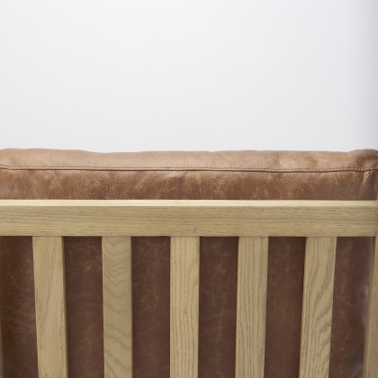 Mercana Raeleigh Leather Accent Chair - Tan, Fabric
