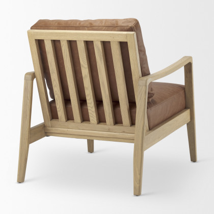 Mercana Raeleigh Leather Accent Chair - Brown, Fabric