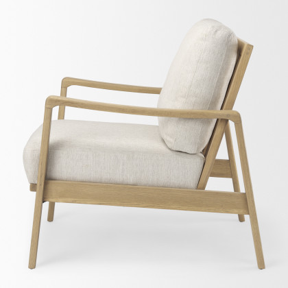 Mercana Raeleigh Upholstered Accent Chair - Cream, Fabric