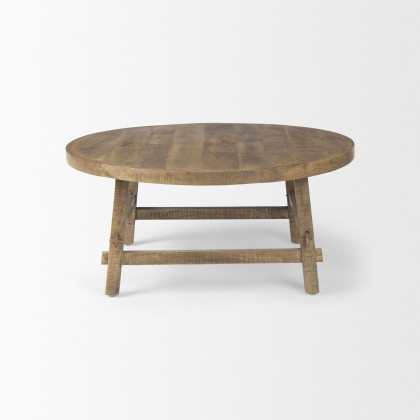 Mercana Rosie 36" Round Coffee Table - Brown, Wood