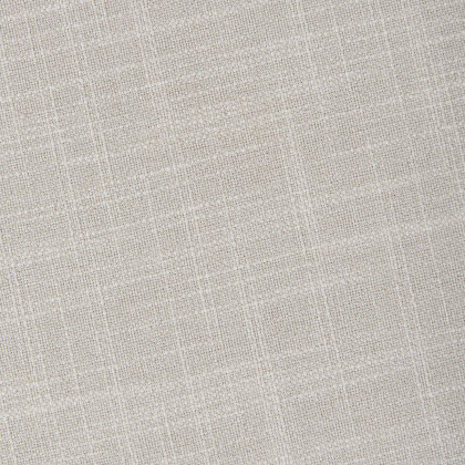 Mercana - Colburne Cream Fabric with Brown Wood Round Ottoman