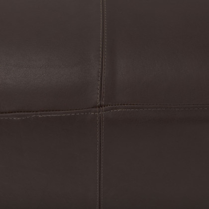 Mercana Minara Square Ottoman - Dark Brown, Leather
