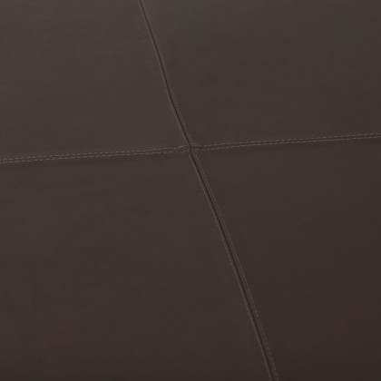 Mercana Minara Square Ottoman - Dark Brown, Leather