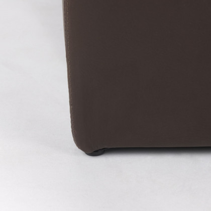 Mercana Minara Square Ottoman - Dark Brown, Leather
