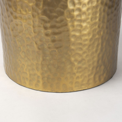 Mercana Leo Table Lamp with White Fabric Shade - Gold