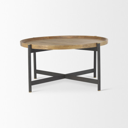Mercana Marquisa Small Coffee Table with Black Metal - Light Brown