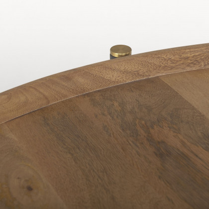 Mercana Marquisa Large Coffee Table with Black Metal - Light Brown