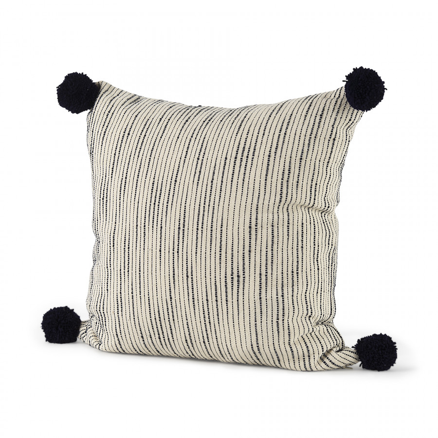 Mercana Krystal Pillow - Cream/Blue, 18x18
