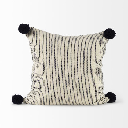Mercana Krystal Pillow - Cream/Blue, 18x18