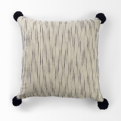 Mercana Krystal Pillow - Cream/Blue, 18x18