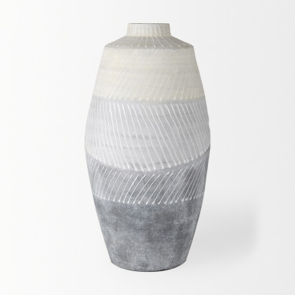 Mercana Blume Large Vase - Gray/White, Ceramic