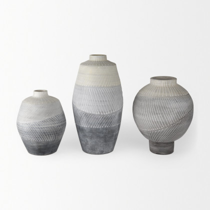 Mercana Blume Large Vase - Gray/White, Ceramic