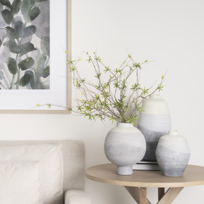 Mercana Blume Large Vase - Gray/White, Ceramic
