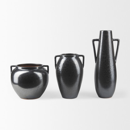 Mercana Kora Vase - Dark Metallic, H8,5"