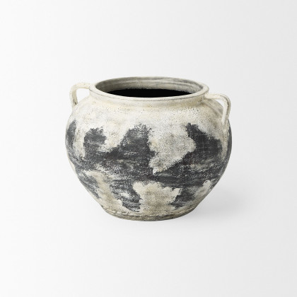 Mercana Boscia 15H Double Floor Vase - Black/White