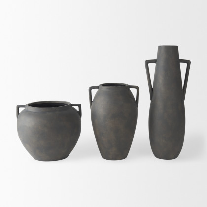 Mercana Kilian Vase - Matte Brown, H17"