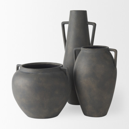 Mercana Kilian Vase - Matte Brown, H17"