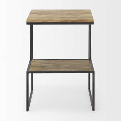 Mercana Ronin Square Accent Table - Brown, Wood