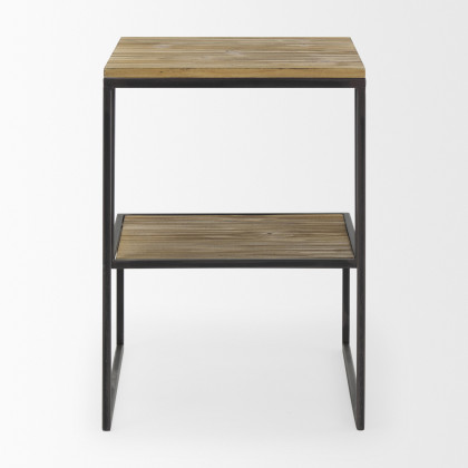 Mercana Ronin Square Accent Table - Brown, Wood