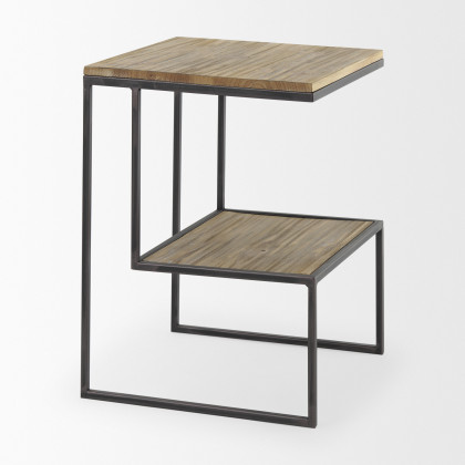 Mercana Ronin Square Accent Table - Brown, Wood