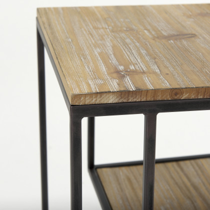 Mercana Ronin Square Accent Table - Brown, Wood